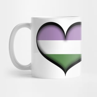 Large Vector Heart in Genderqueer Pride Flag Colors Mug